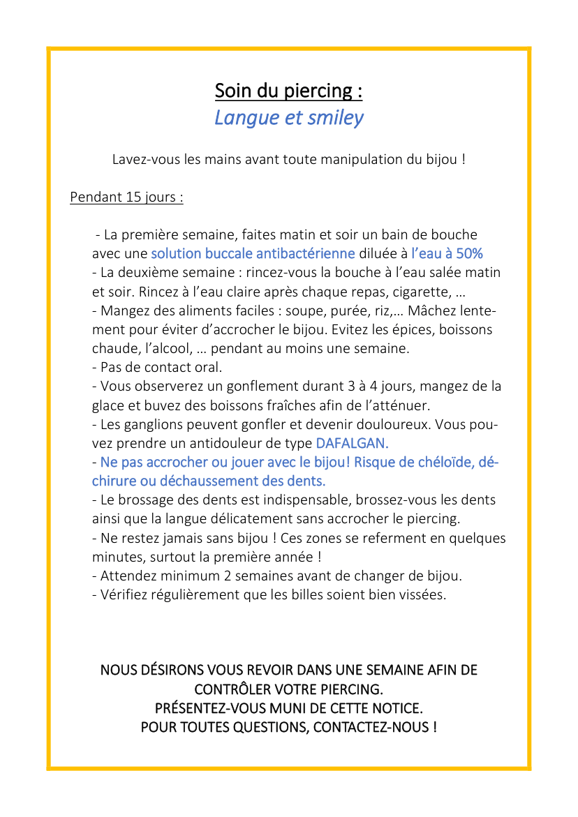 Fiche soins — Langue